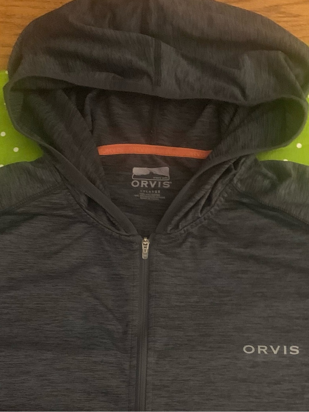 ORVIS Blended Polyester Charcoal Hooded Sweatshirt